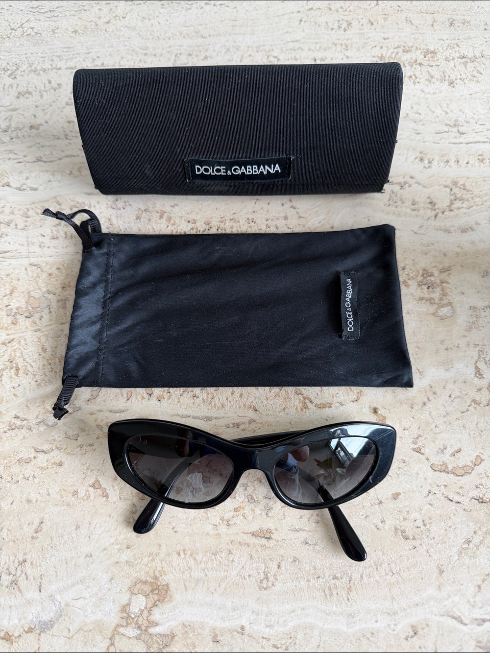 Dolce & Gabbana Women's Black Cat-Eye Sunglasses with Case